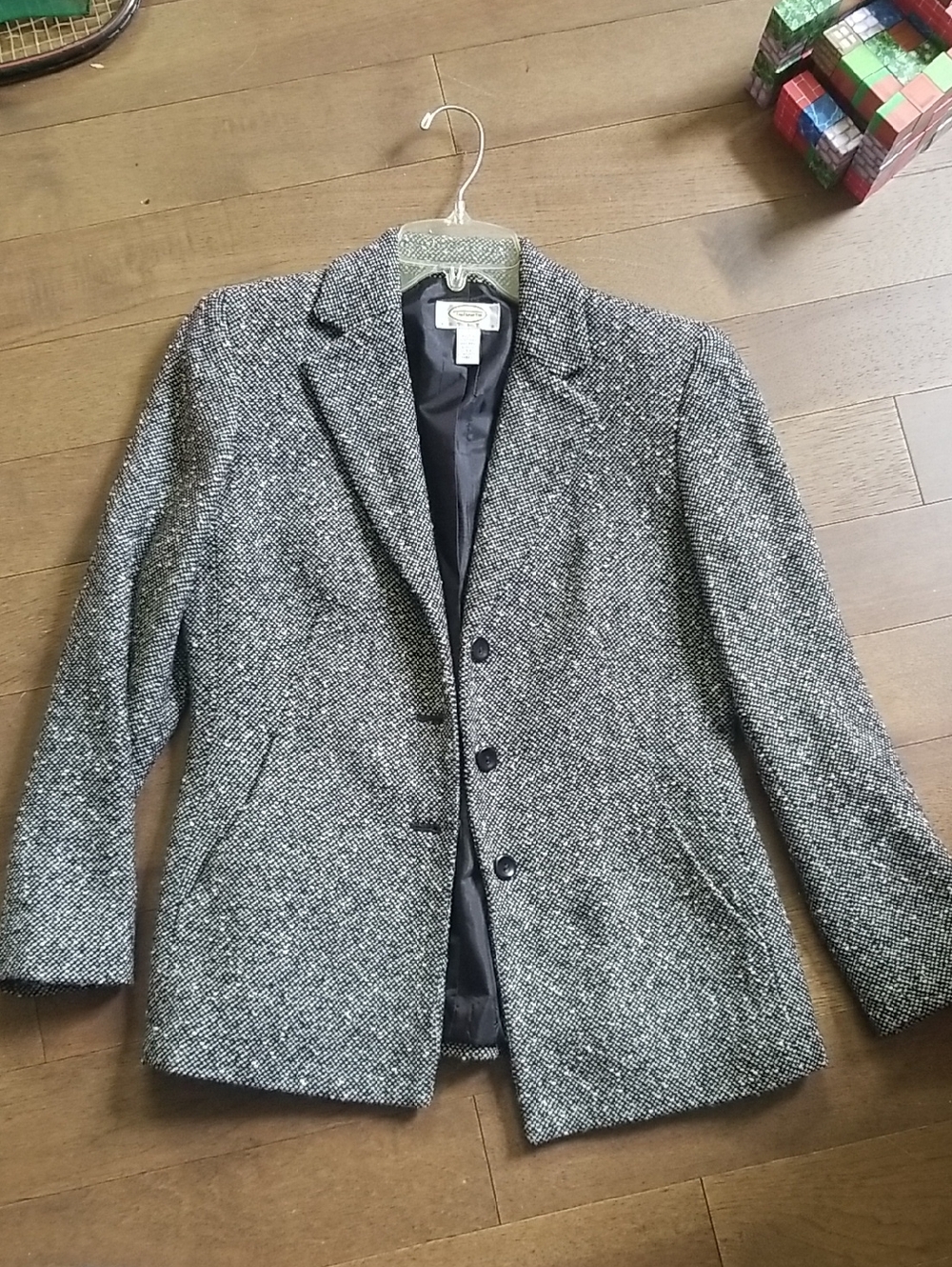 Talbots Black and White Tweed Petite Blazer